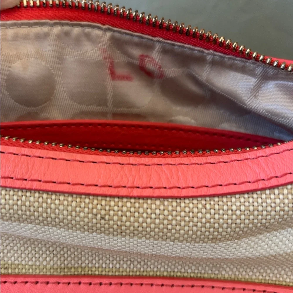 Kate Spade‎ Pastel Striped Canvas Shoulder Bag Gold Hardware